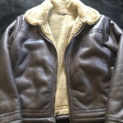 BROWN FUR LEATHER JACKET