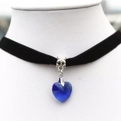 Womens black choker heart stone perfect Christmas birthday gift brand new 
