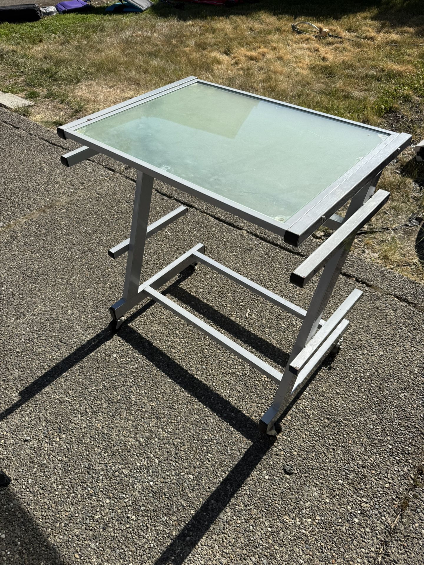 Metal & Glass Work Table/Desk