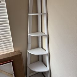 White Corner Shelf - 6 Shelves