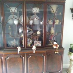 Chippendale Dinning Chairs & Large Bookcase 