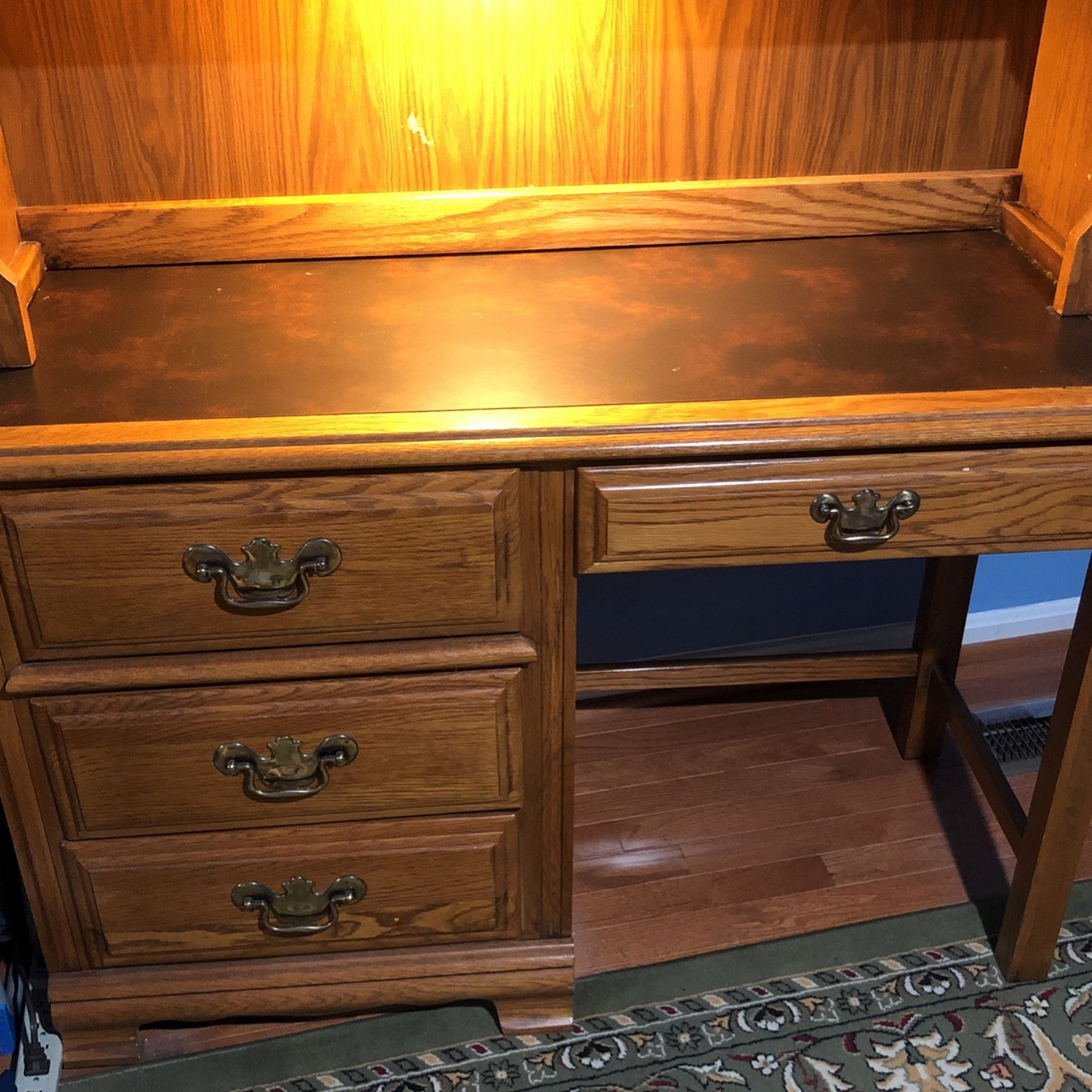 Wooden Desk w/ Hutch