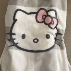Grey & White Hello Kitty Blanket 
