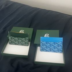 Goyard Card Wallets (blue and green)