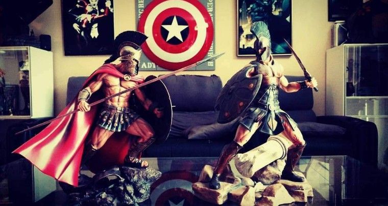 Sideshow Leonidas and Achilles statue set ARH studios movie 300 and Troy