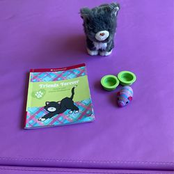 Americans Girl Cat, Food And Water Bowl, Toy Mouse, And Interactive Book