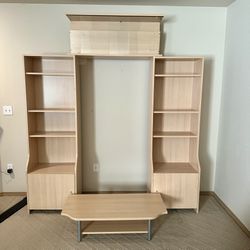 Living / Family Room Entertainment Center TV Bookcase With Glass Doors 