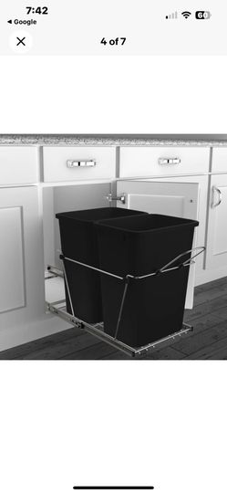  Double Pullout Trash Can for Kitchen Cabinets 35 Qt Garbage Recyclin