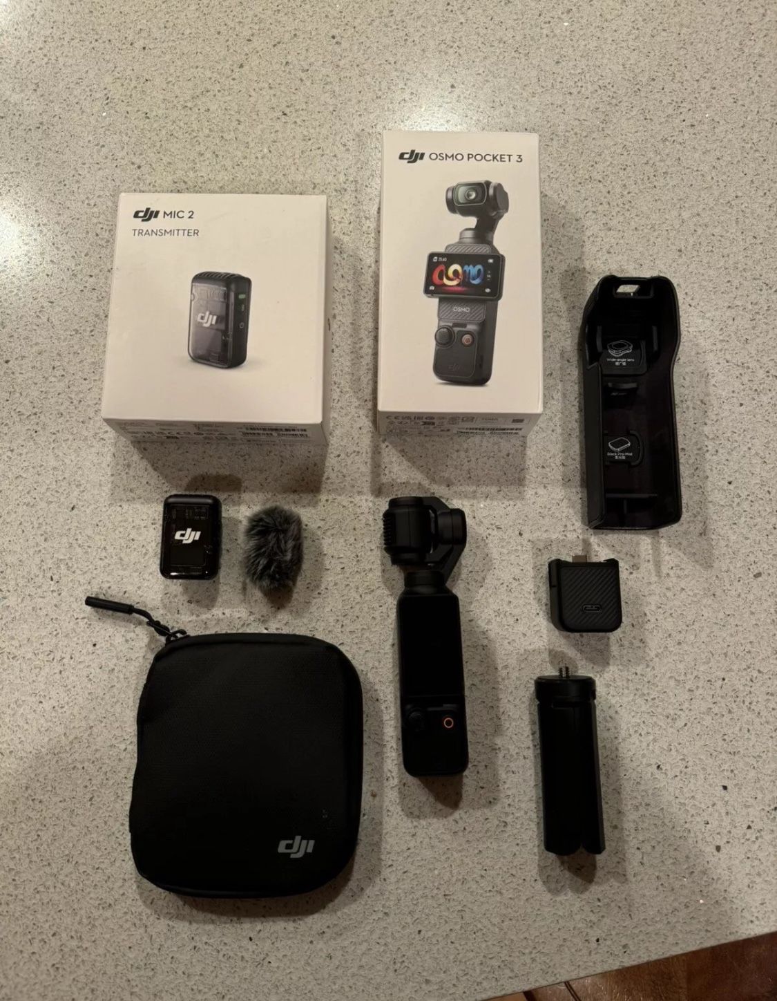 DJI Osmo Pocket 3 Combo With Mic Tripod NBC Extender Extras Almost Creator 256gb Sd
