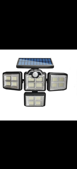 Durable solar motion sensor solar light solar, 198 LEDs, super bright water, heat, and frost resistant, rated IP65 waterproof. Features auto ON/OFF. I