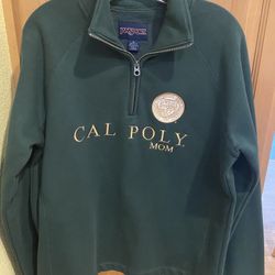 Jansport Cal Poly Mom 1/2 Zip Sweatshirt Size XL Dark Green 