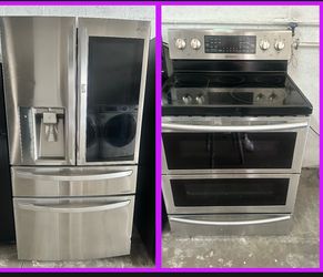 Stainless steel Refrigerator & stainless steel stove