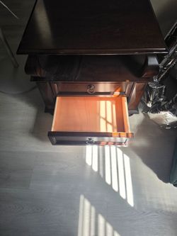 2 drawer coffee tables used brown