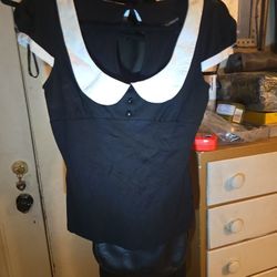 Ladies Black And White Bodice Top