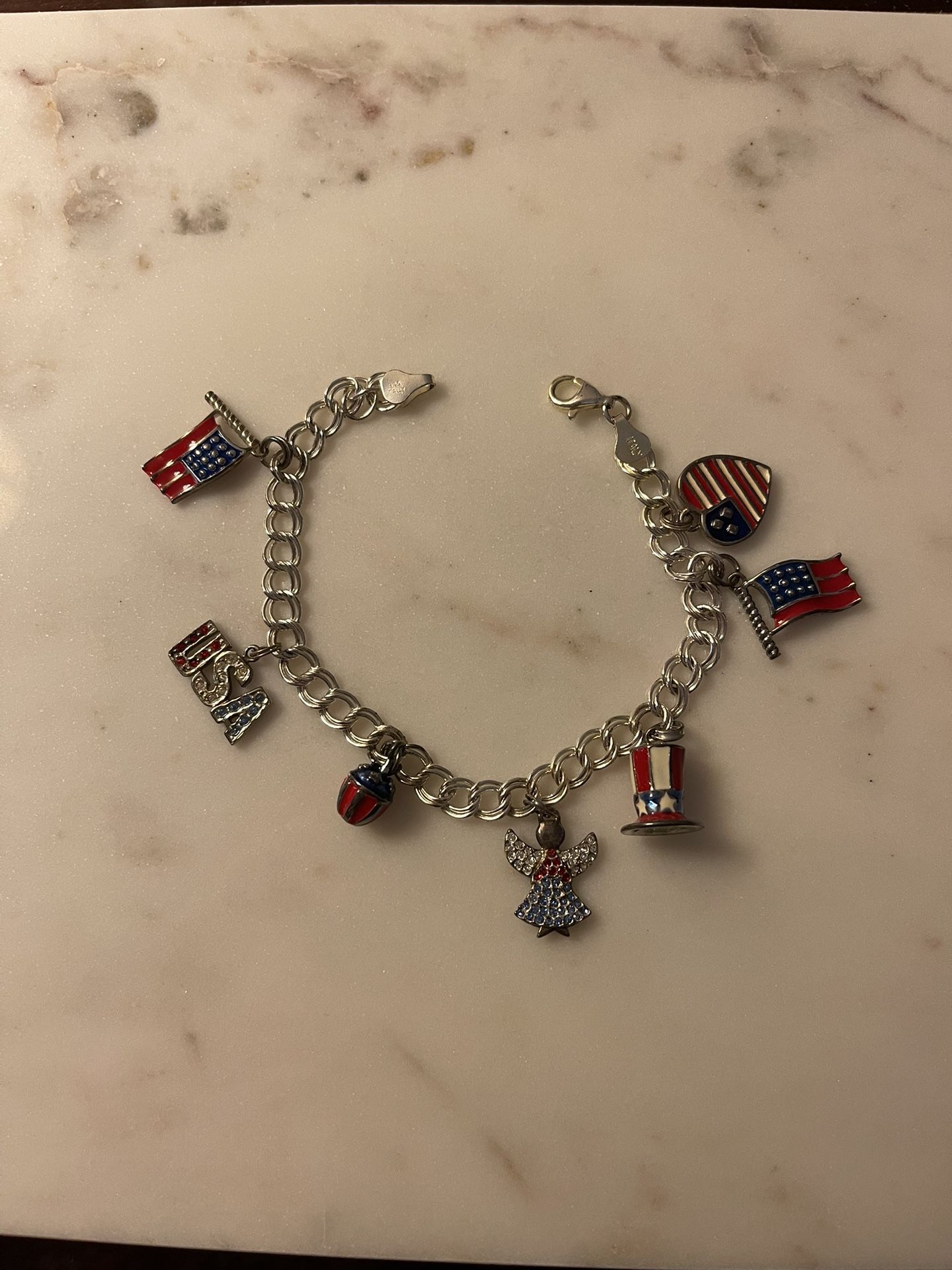 Vintage Patriotic Charm Bracelet
