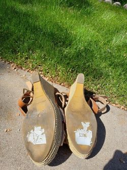 BURBERRY WEDGE SANDALS SHOES ~ GENUINE
