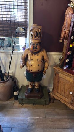 3 1/2 foot standing chef statue