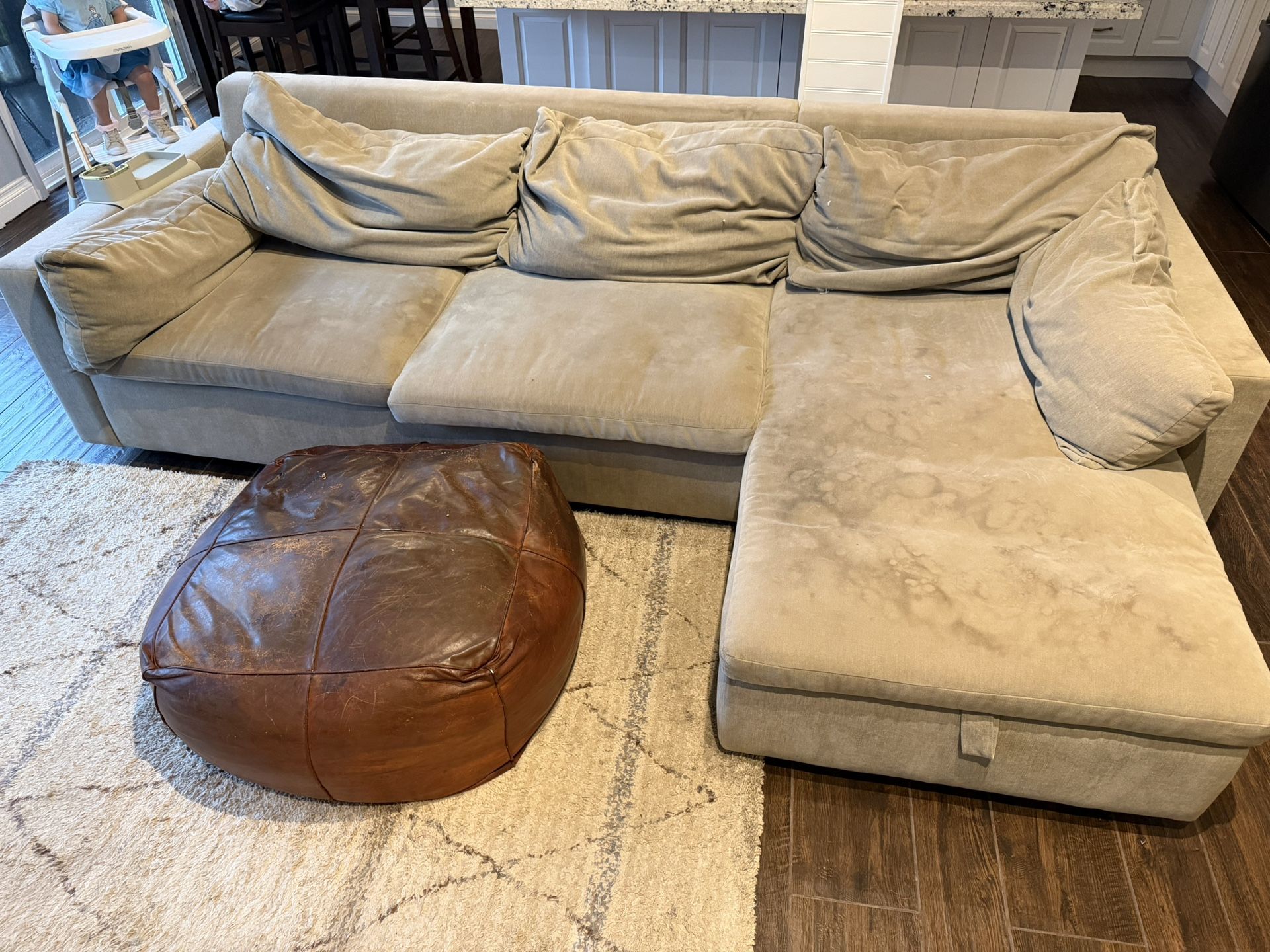 Used West Elm Grey Pull Out Couch With Storage 