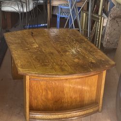 Antique Tiger Oak Coffee Table 