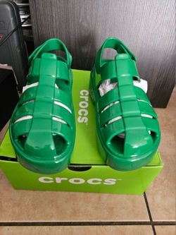 Green Croc Sandals