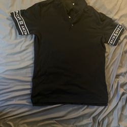 Givenchy Black Letter Print Polo Shirt 