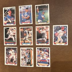 1993 Topps Baseball Blank Back Error Lot (10) Cards Harold Reynolds. Etc