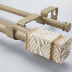 Rustic Boho Style Double Curtain Rod Set