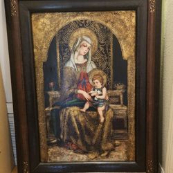 Original Oil Painting by Diana Mendoza with COA - Madonna and Child