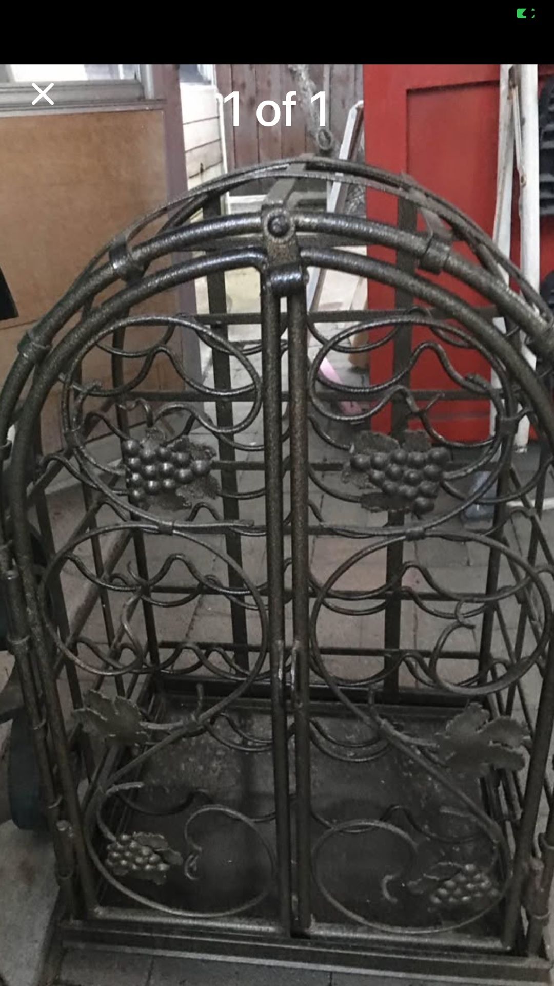 Vintage Steel Wine Rack