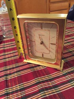 Benchmark quarts brass shelf clock