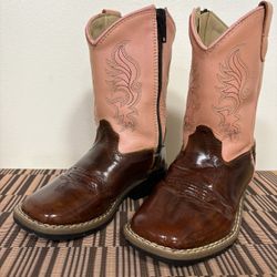 Old WestToddler Leather Cow Girl Boots 