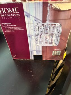 Home Decorators Collection Kristella 1-Light Chrome Crystal Pendant Light