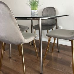 Emerald Green Gold Velvet Dining Chairs