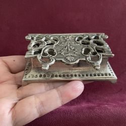 Antique Vintage Art Nouveau Stamp/ring Holder Heavy 