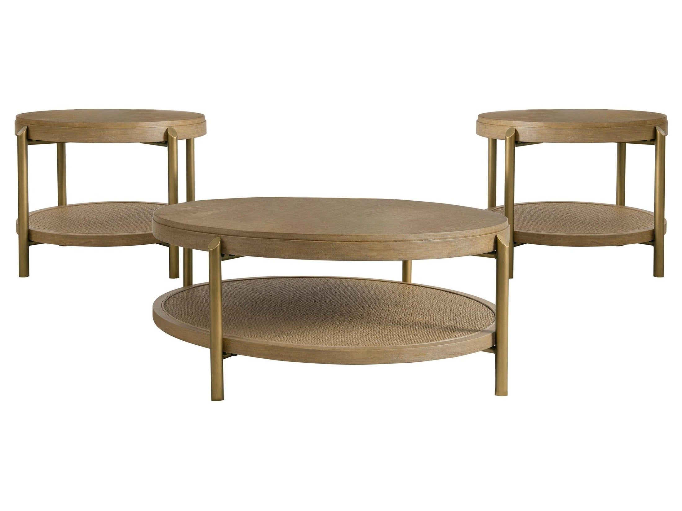 Arini Sand Wash 3-piece Round Coffee and End Table Set