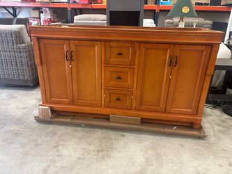 Home Decorators Collection Naples 60 in. W x 21.63 in. D x 34 in. H Bath Vanity Cabinet without Top in Warm Cinnamon Retail price $1427 Our price $60
