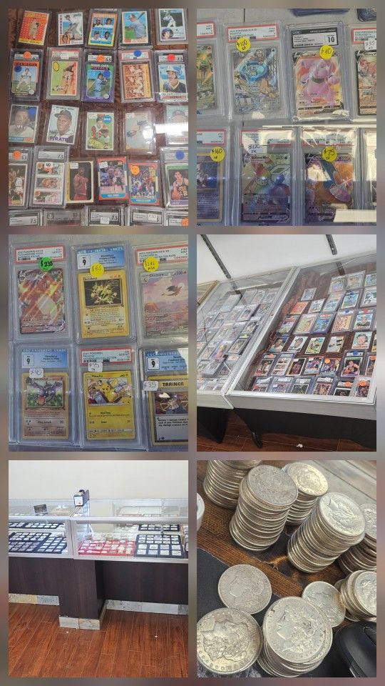Coins, silver, sportscards, pokemon, bars × more