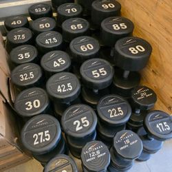 NEW Rubber Hex Dumbbells 5lb - 100lb Dumbbell Pairs Olympic Weights Home Gym Workout Equipment Fitness Weight Set 