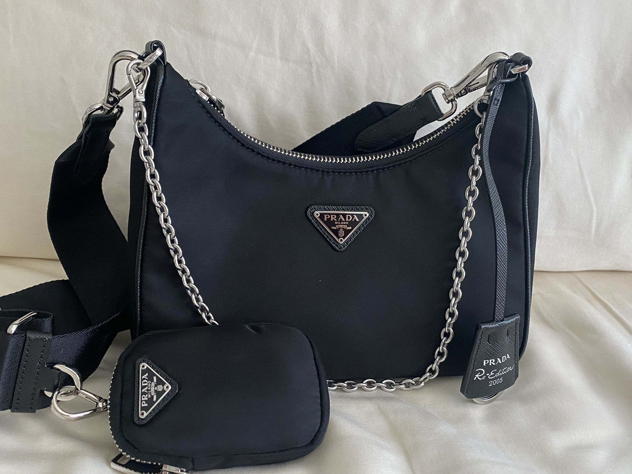 Prada Re-Edition 2005 Bag (Black; Nylon) Authentic