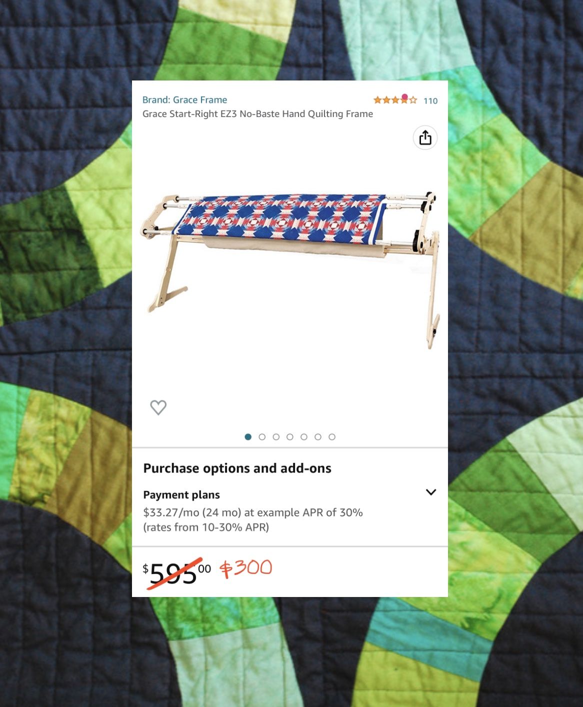 Grace Frame Start-Right EZ3 No-Baste Hand Quilting Frame