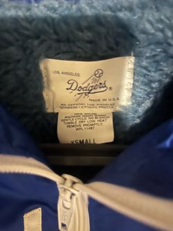 Vintage blue fur flux Satin Dodgers jacket