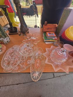 Glassware: Platter and Cruet