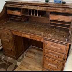 Oak Roll Top Desk