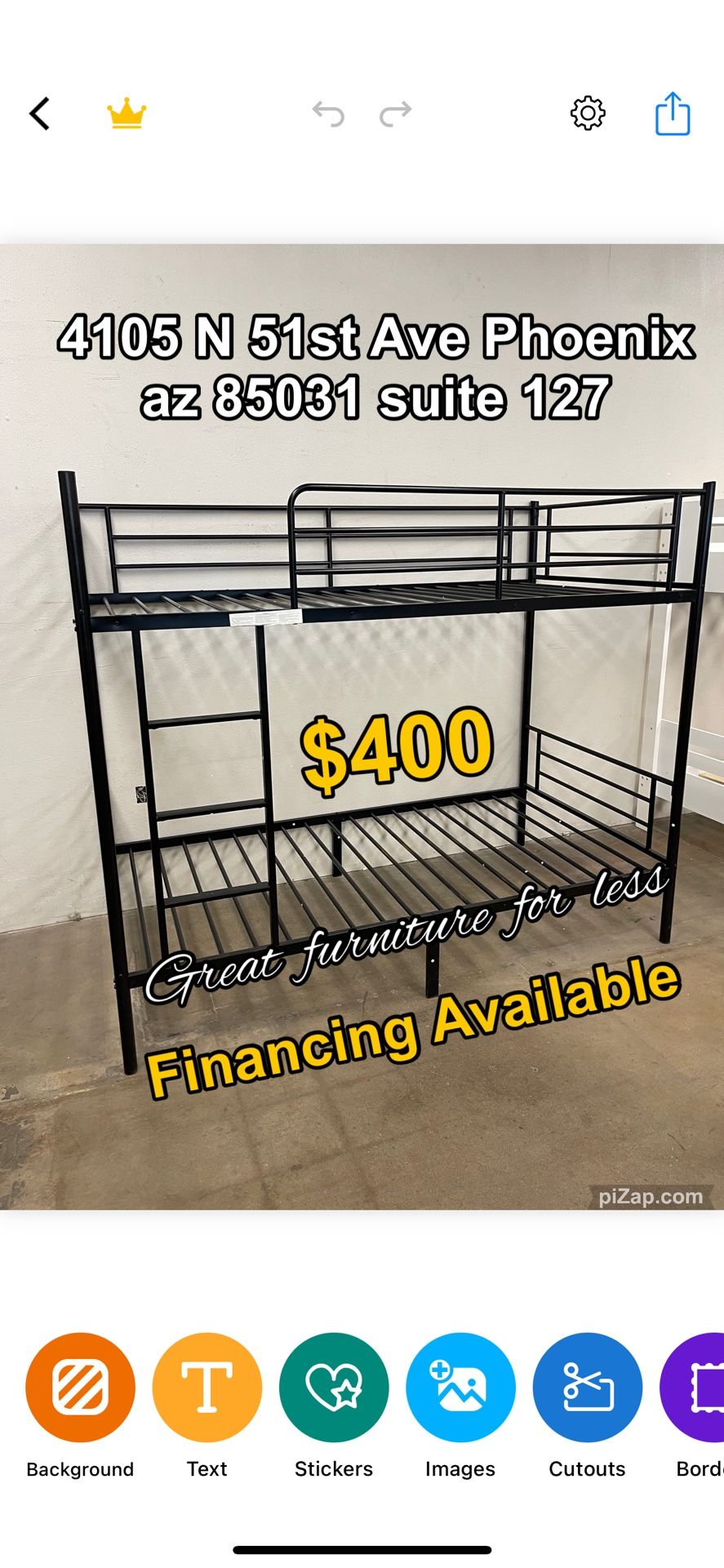 Metal Bunk Bed Twin Over Twin Black Brand New