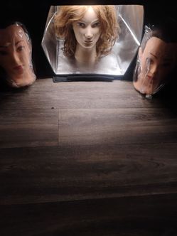 Mannequin heads with photo light box