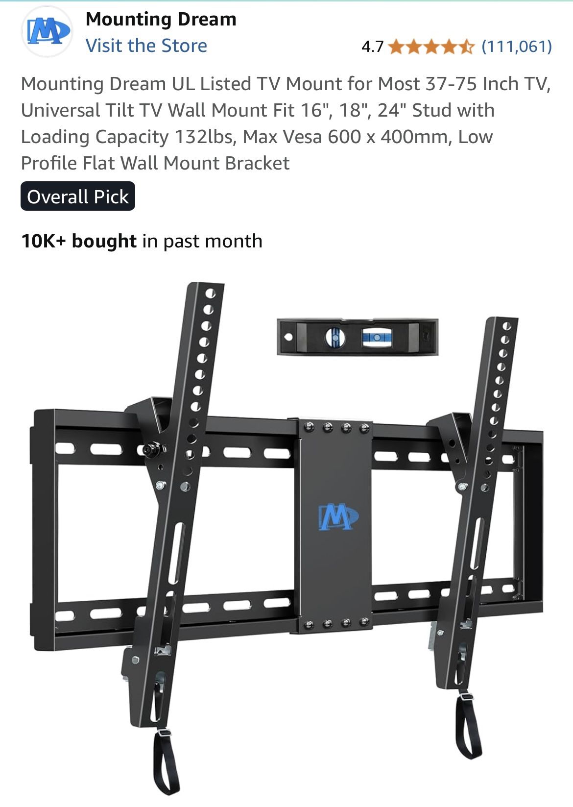 Mounting Dream Tilting TV Wall Mount (37"-70")