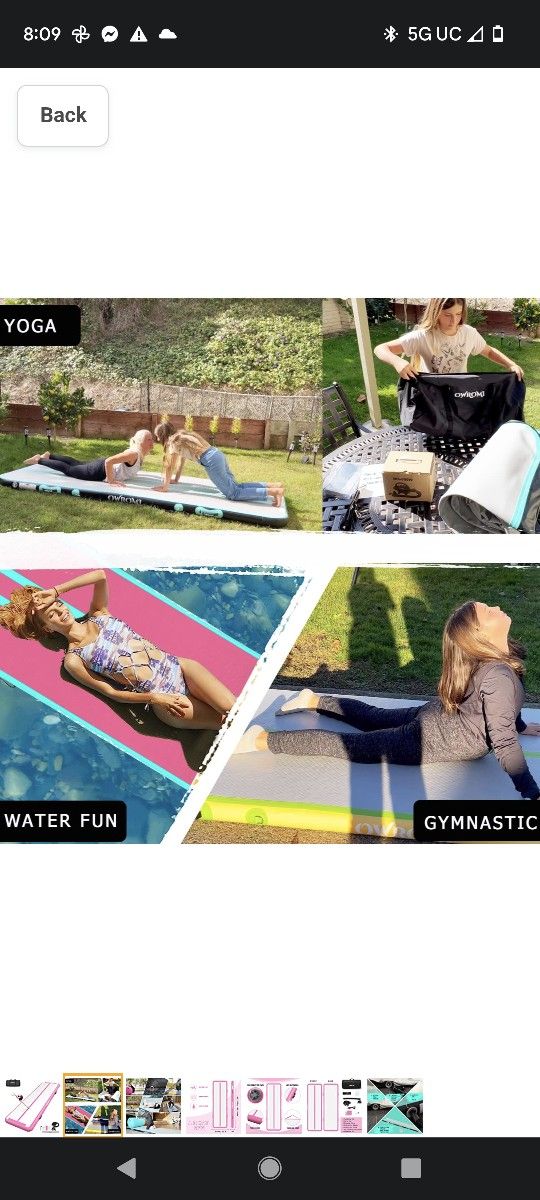 $150 OWRAMI 10FT LONG INFLATABLE GYMNASTICS TUMBLING MAT