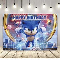 Sonic backdrop 7ftx5ft Used
