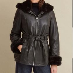 Wilson's Leather Genevieve Belted Leather Jacket