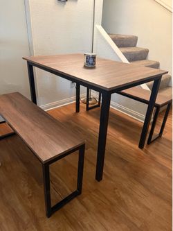 Dinning table with benches